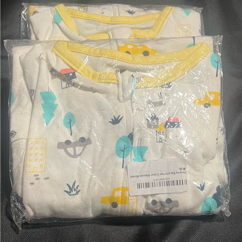 Toddler Sleeping Sack/Pajamas with Yellow Trim